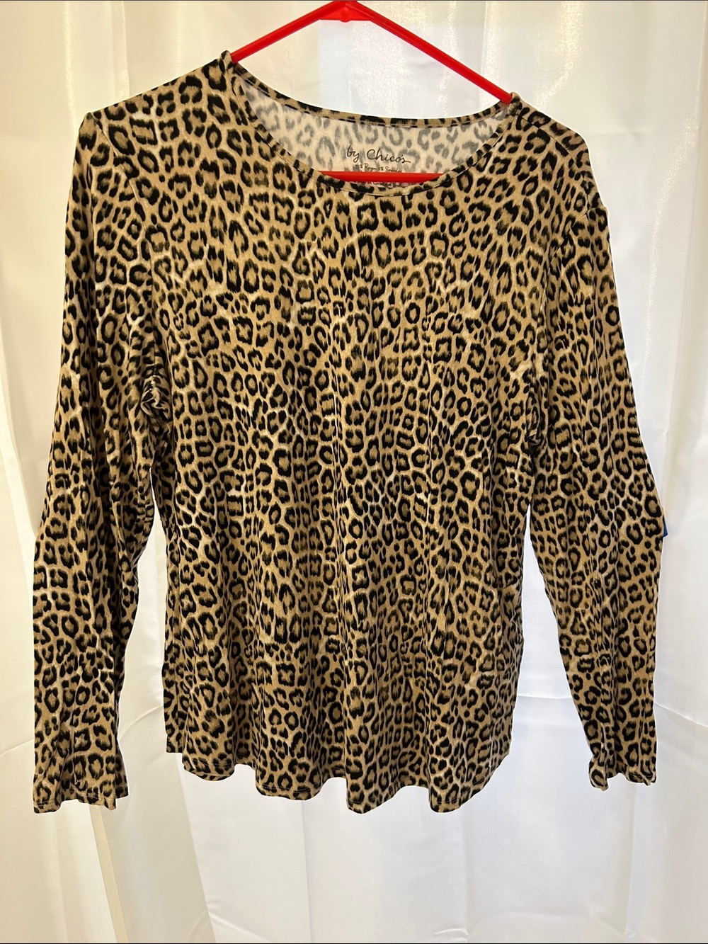 Chico's Leopard-Print Long Sleeve Top - Tan and Black
